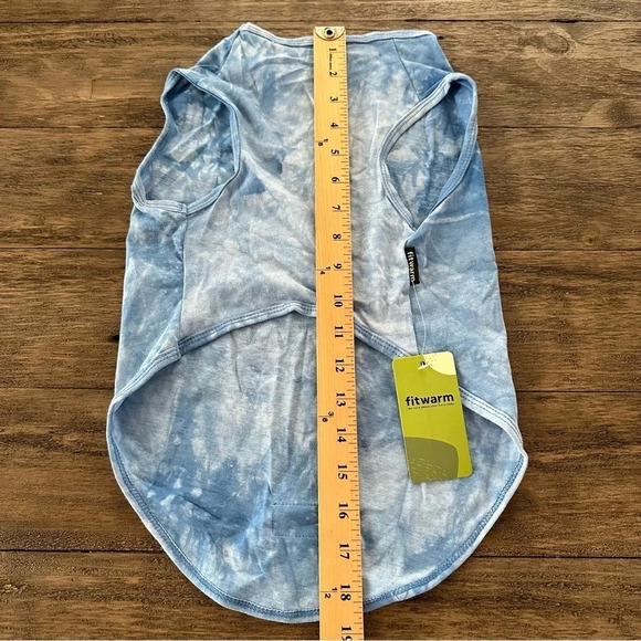 NWT Fitwarm Dogs small‎ Blue Tie Dye Muscle Shirt reflective Cotton New Doggie - Picture 3 of 5